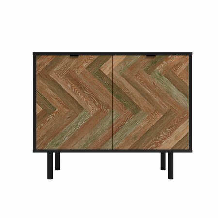 Manhattan Comfort Liam Accent Cabinet in Black and Brown Wood AC-310AMC248